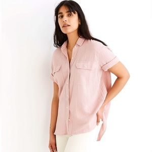 Madewell Lightspun Short Sleeve Flap-Pocket Shirt